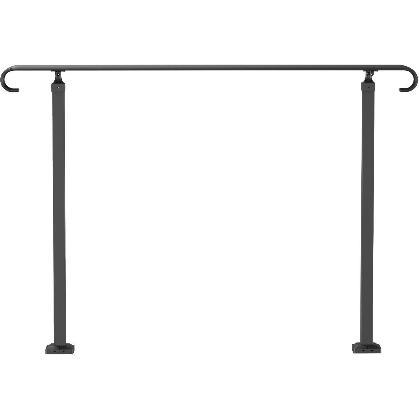 Vevor Handrails For Outdoor Steps  Fit 3-5 Steps Outdoor Stair Railing  Wrought Iron Handrail  Flexible Front Porch Hand Rail  Black Transitional Hand Railings For Concrete Steps Or Wooden Stairs