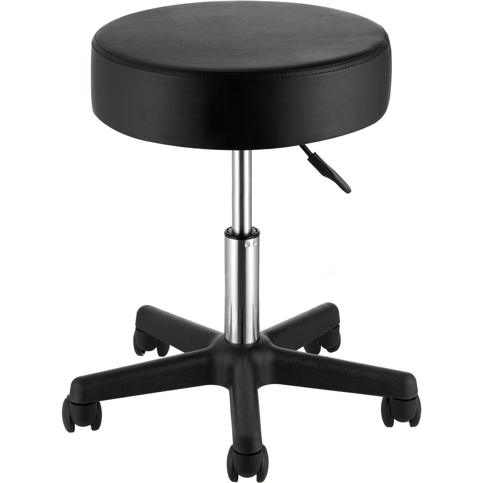 Vevor Rolling Stools With Wheels  400 Lbs Weight Capacity Adjustable Height Stool With Ultra-Thick Seat Cushion  Swivel Stools Chair For Salon  Bar  Home  Office  Tatoo  Medical  Massage  Black