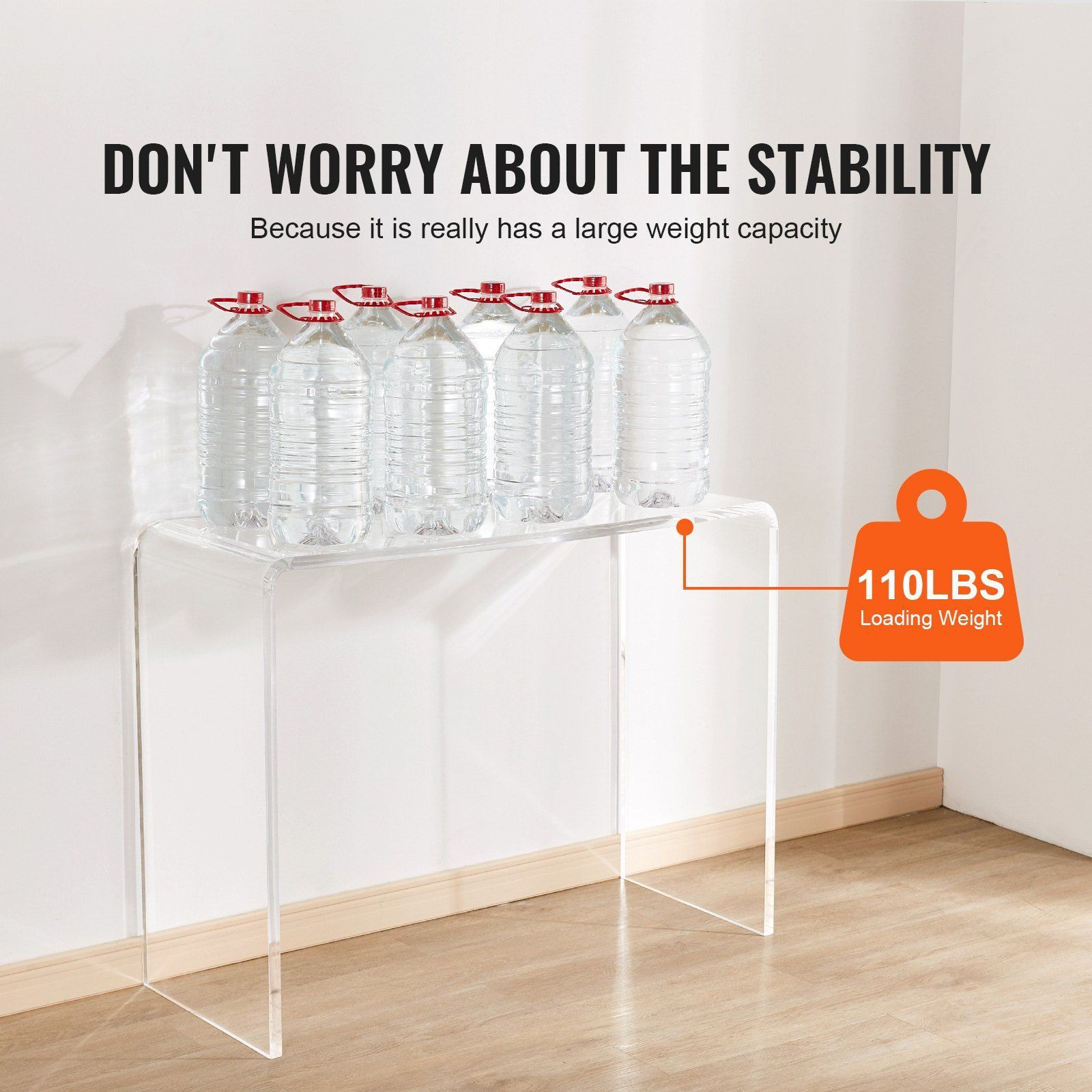 Vevor Acrylic Console Table  Clear Acrylic End Table  Transparent Acrylic Side Table 38.2X15X29.3 Inch  For Foyer  Living Room  Dining Room