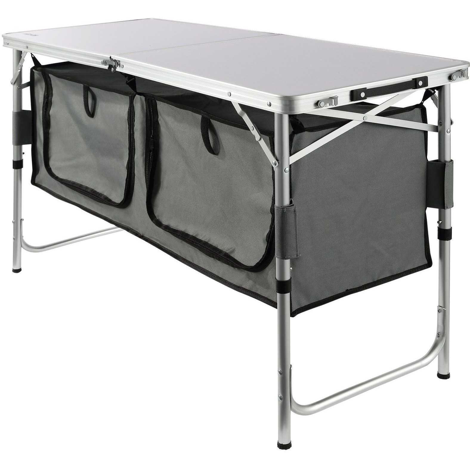 Vevor Camping Kitchen Table  Quick Set-Up Folding Camping Table  3 Adjustable Heights  Mdf Camping Table  Ideal For Outdoor Picnics  Bbqs  Camping  Rv Traveling