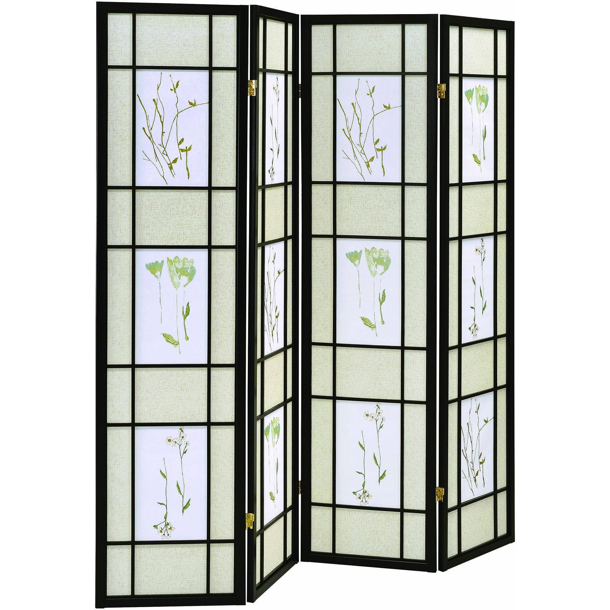 Transitional Black Folding Screen