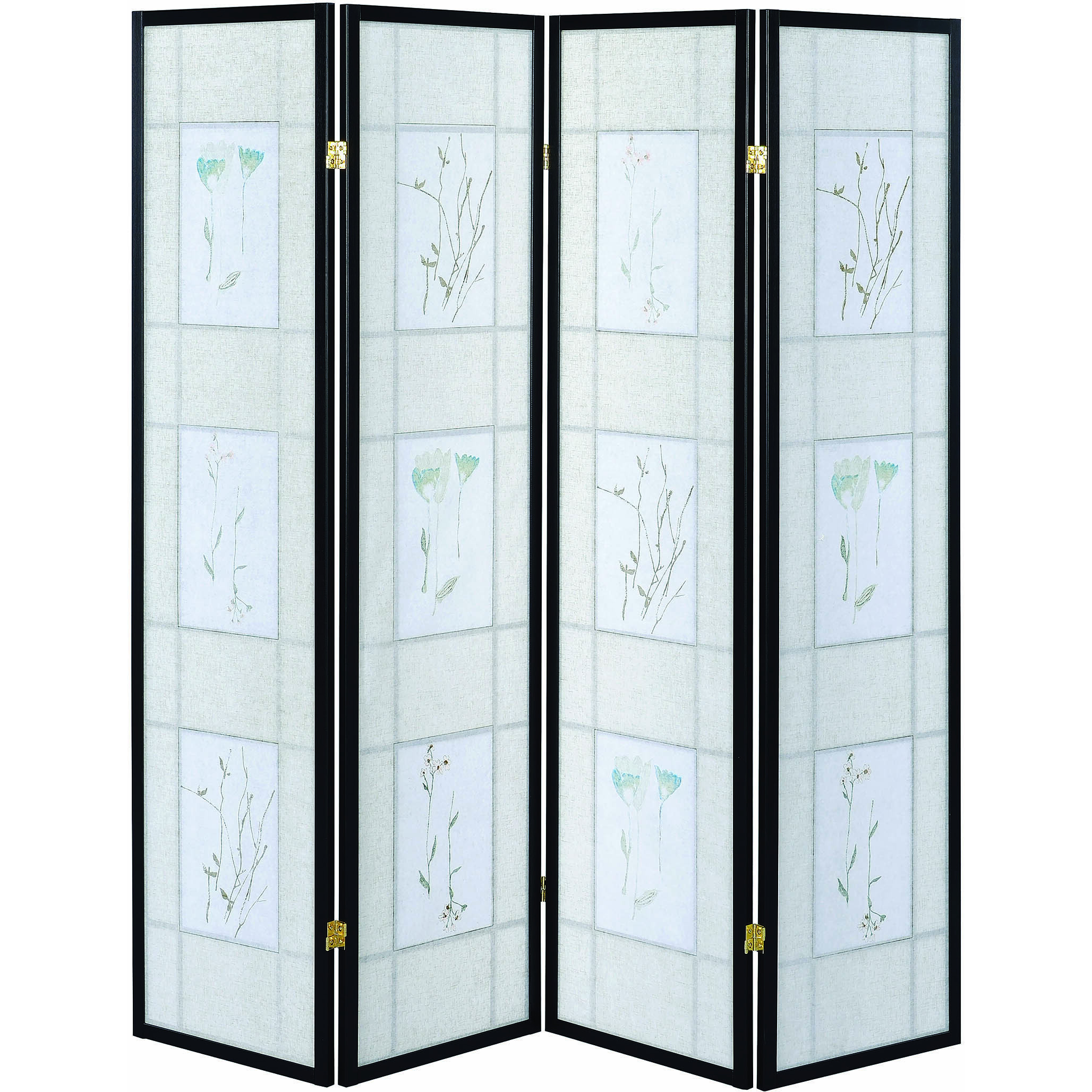 Transitional Black Folding Screen