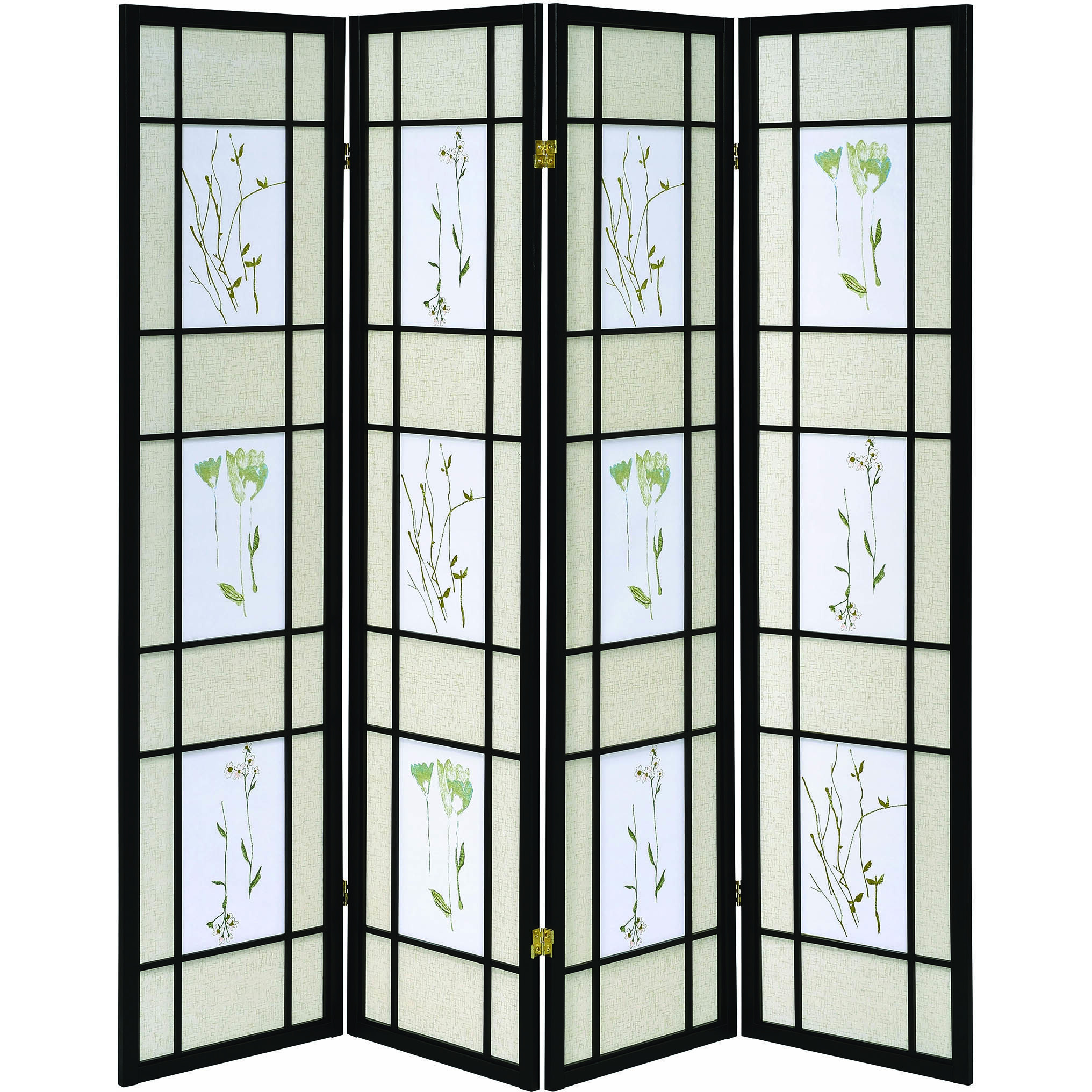 Transitional Black Folding Screen