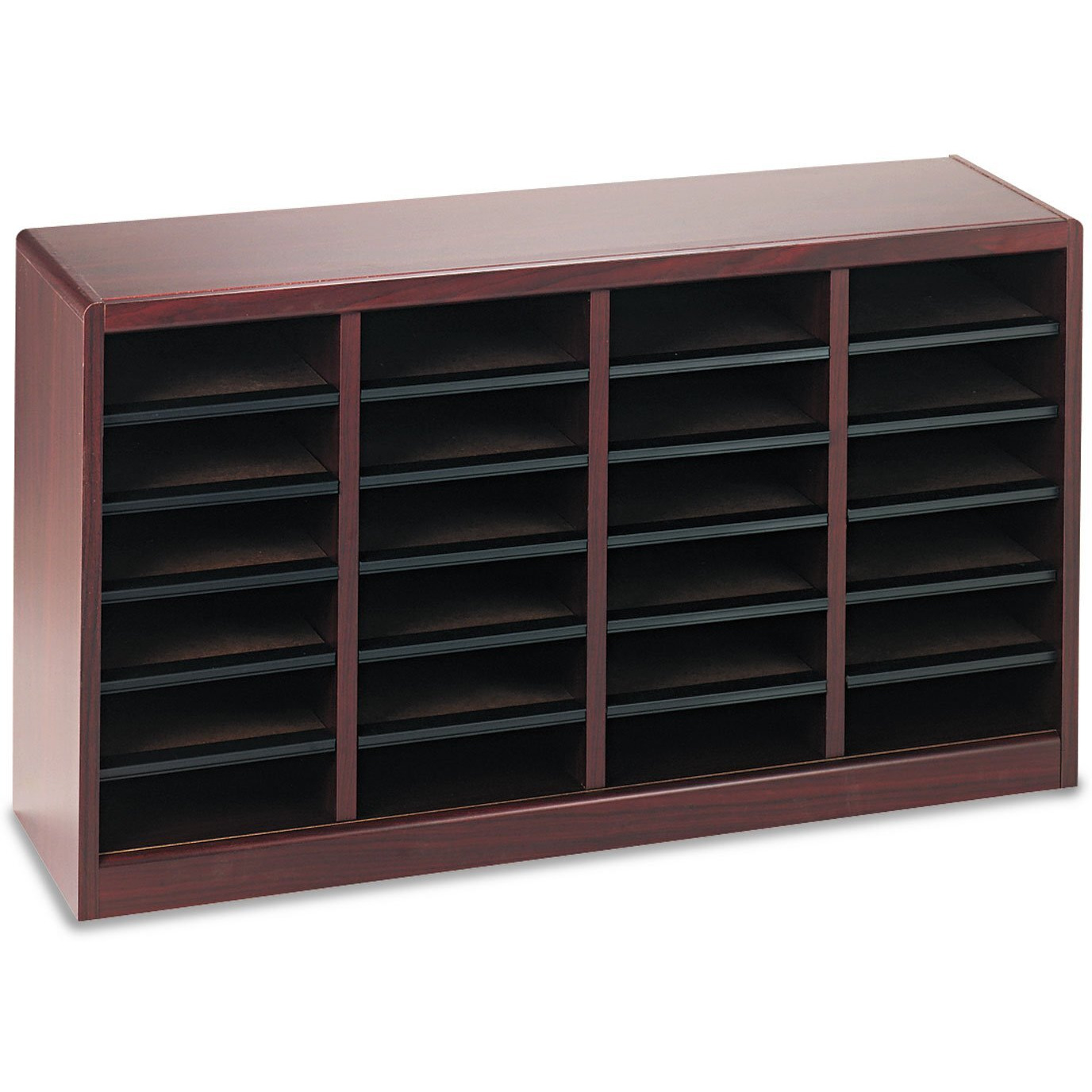 Wood/Fiberboard E-Z Stor Sorter  24 Compartments  40 X 11.75 X 23  Mahogany