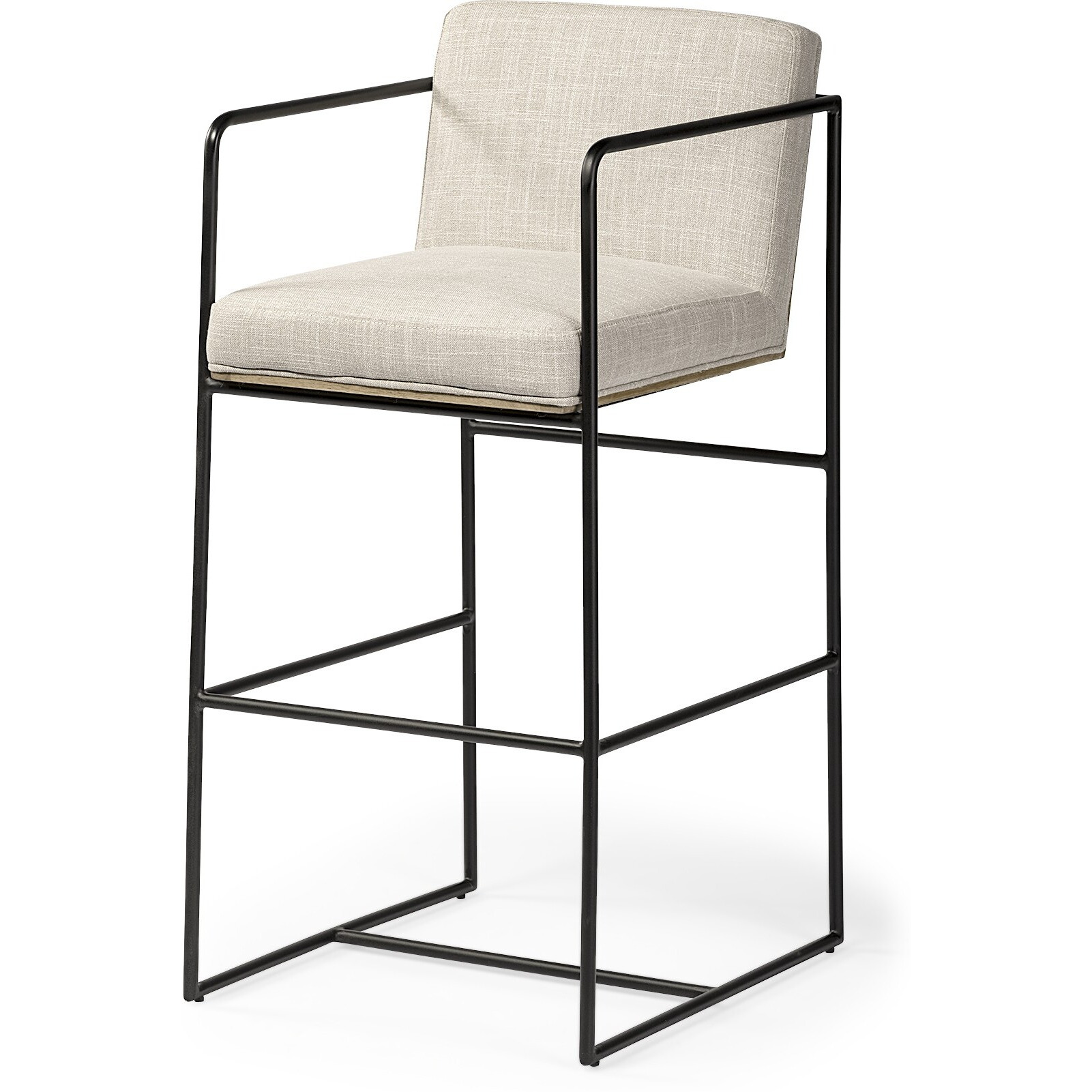 Beige Black Framed Counter Stool
