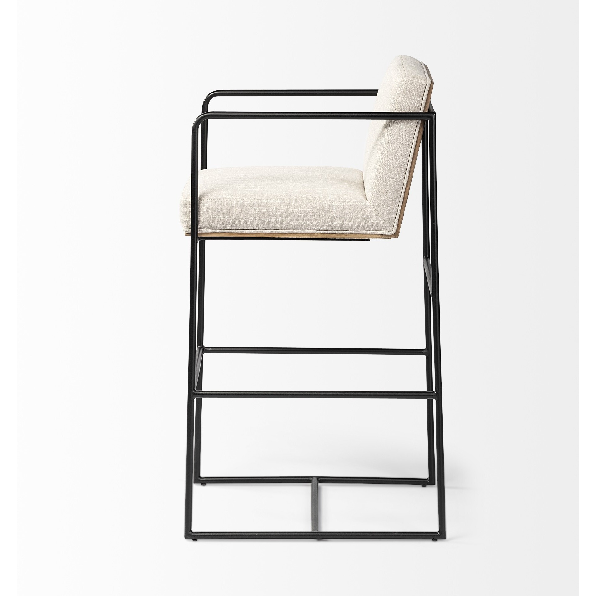 Beige Black Framed Counter Stool
