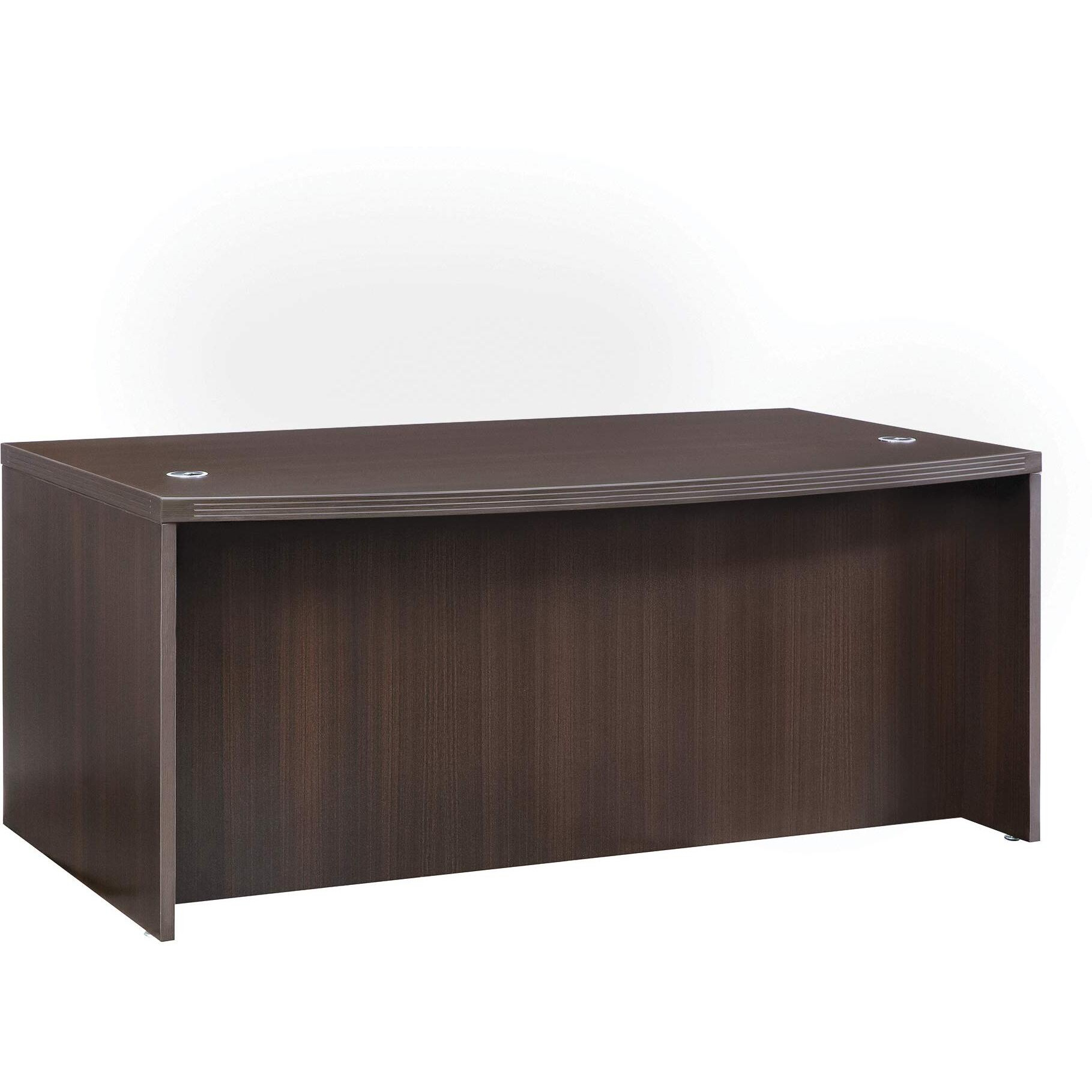 Aberdeen Series Laminate Bow Front Desk Shell  72W X 42D X 29-1/2H  Mocha