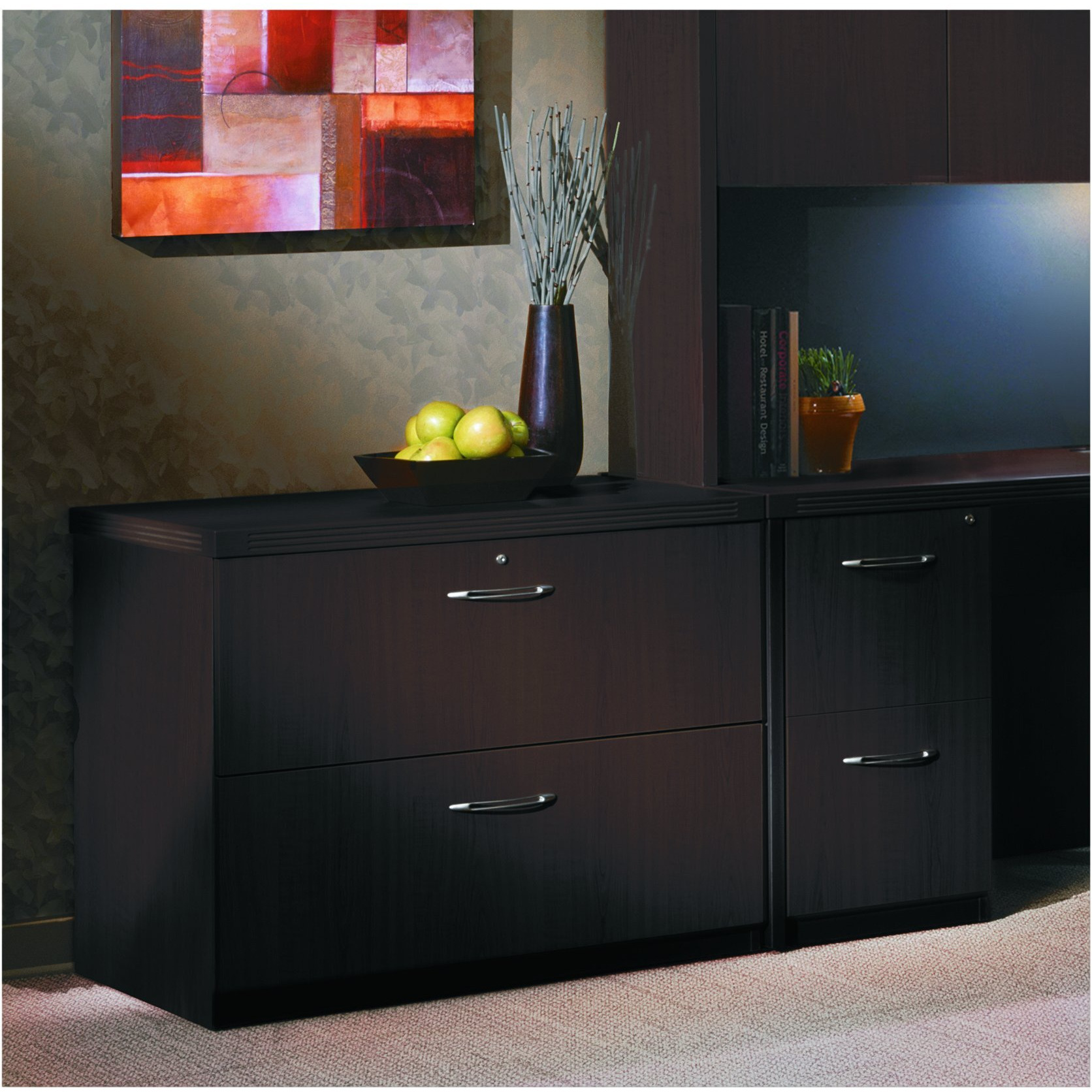 Aberdeen Series Freestanding Lateral File  36W X 24D X 29H  Mocha
