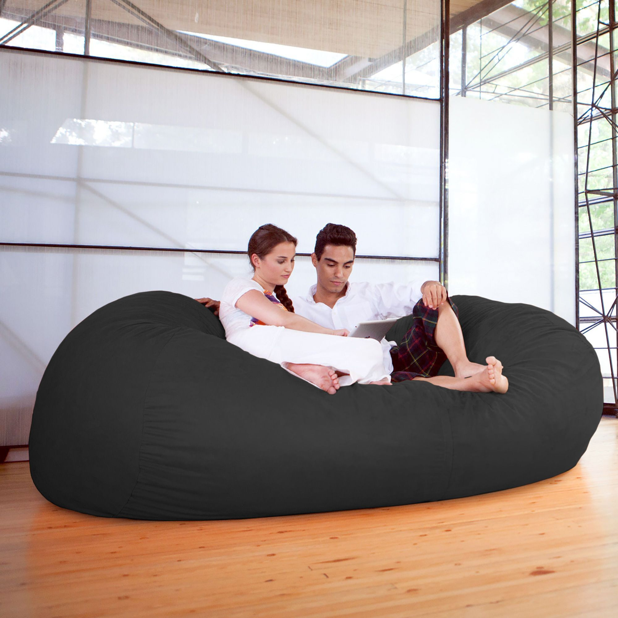 Jaxx 7 Foot Giant Bean Bag Sofa  Black