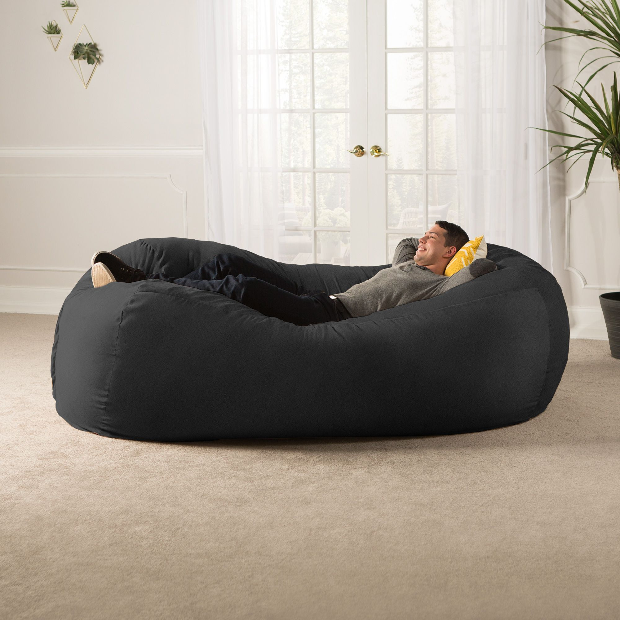 Jaxx 7 Foot Giant Bean Bag Sofa  Black