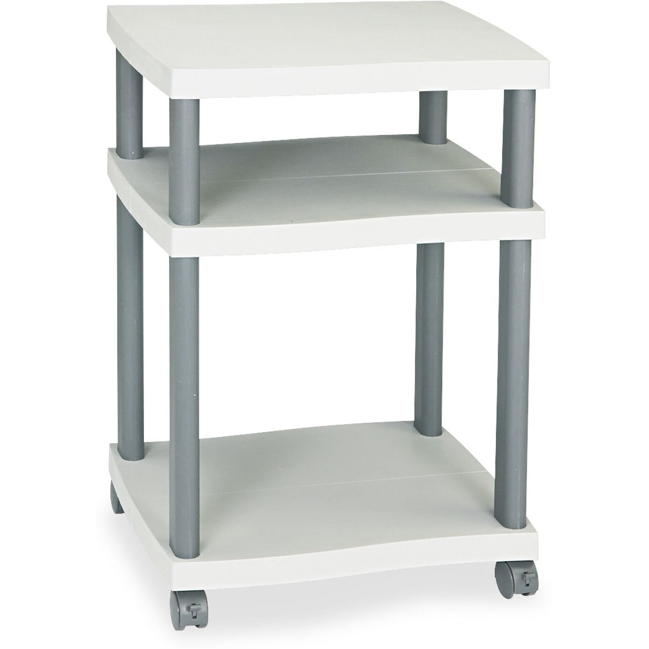 Safco Economy Desk Side Printer/Fax Stand - 100 Lb Load Capacity - 2 X Shelf(Ves) - 29.3"" Height X 20"" Width X 17.5"" Depth - Floor - Plastic - Light Gray