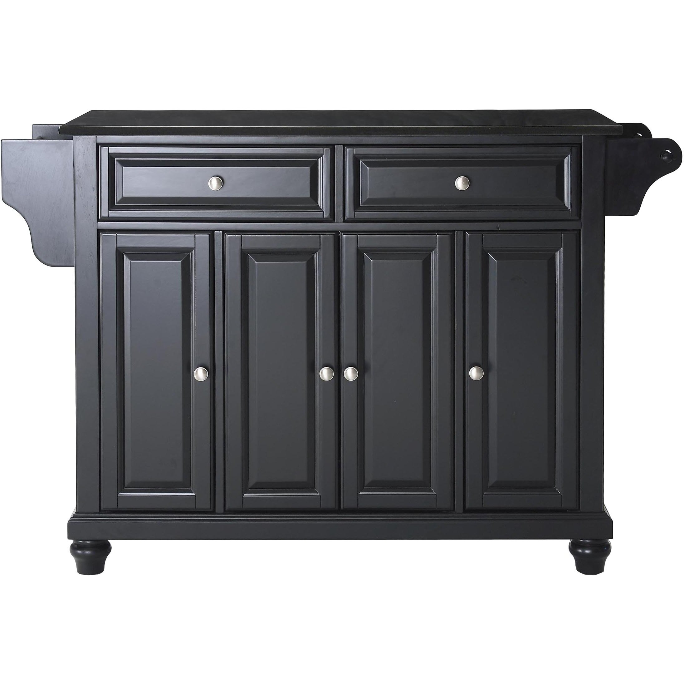 Cambridge Granite Top Full Size Kitchen Island/Cart Black/Black