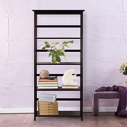 Mission Style 5-Shelf  Bookcase-Espresso