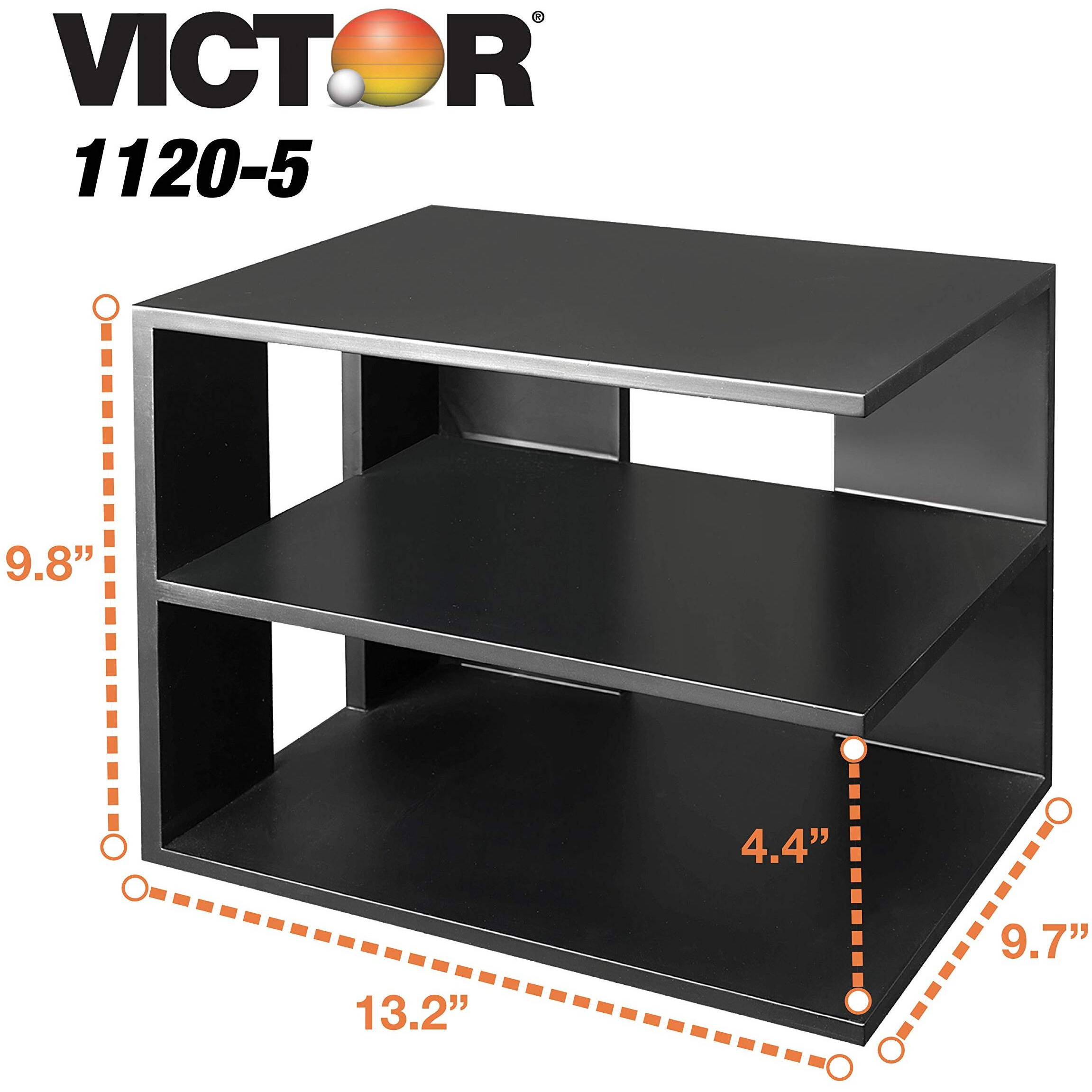 Victor 1120-5 Midnight Black Corner Shelf - 13.5"" Height X 13.5"" Width X 10.5"" Depth - Desktop - Matte Black - Rubber  Wood - 1Each