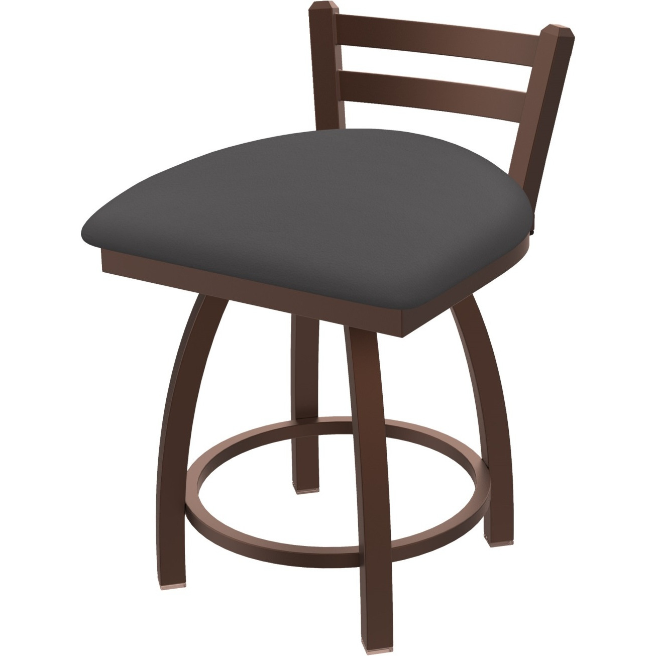 411 Jackie 18"" Low Back Swivel Vanity Stool With Bronze Finish And Canter Storm Seat