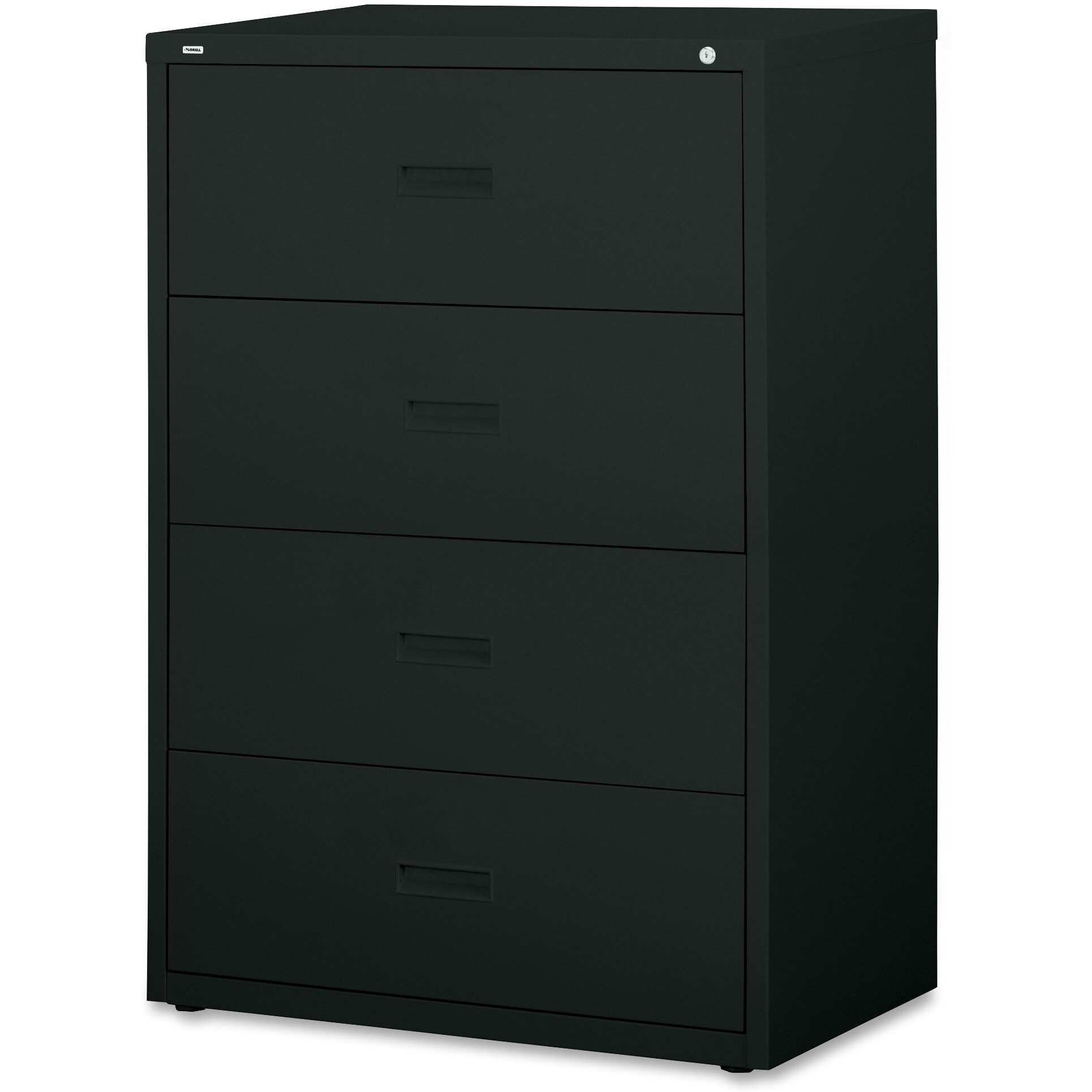 Lorell 4-Drawer Lateral File  30 By 18-5/8 By 52-1/2-Inch  Black