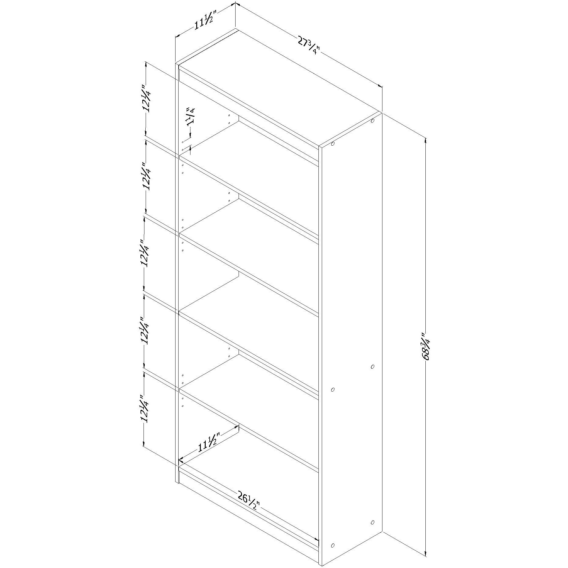 Axess 5-Shelf Bookcase  Morgan Cherry