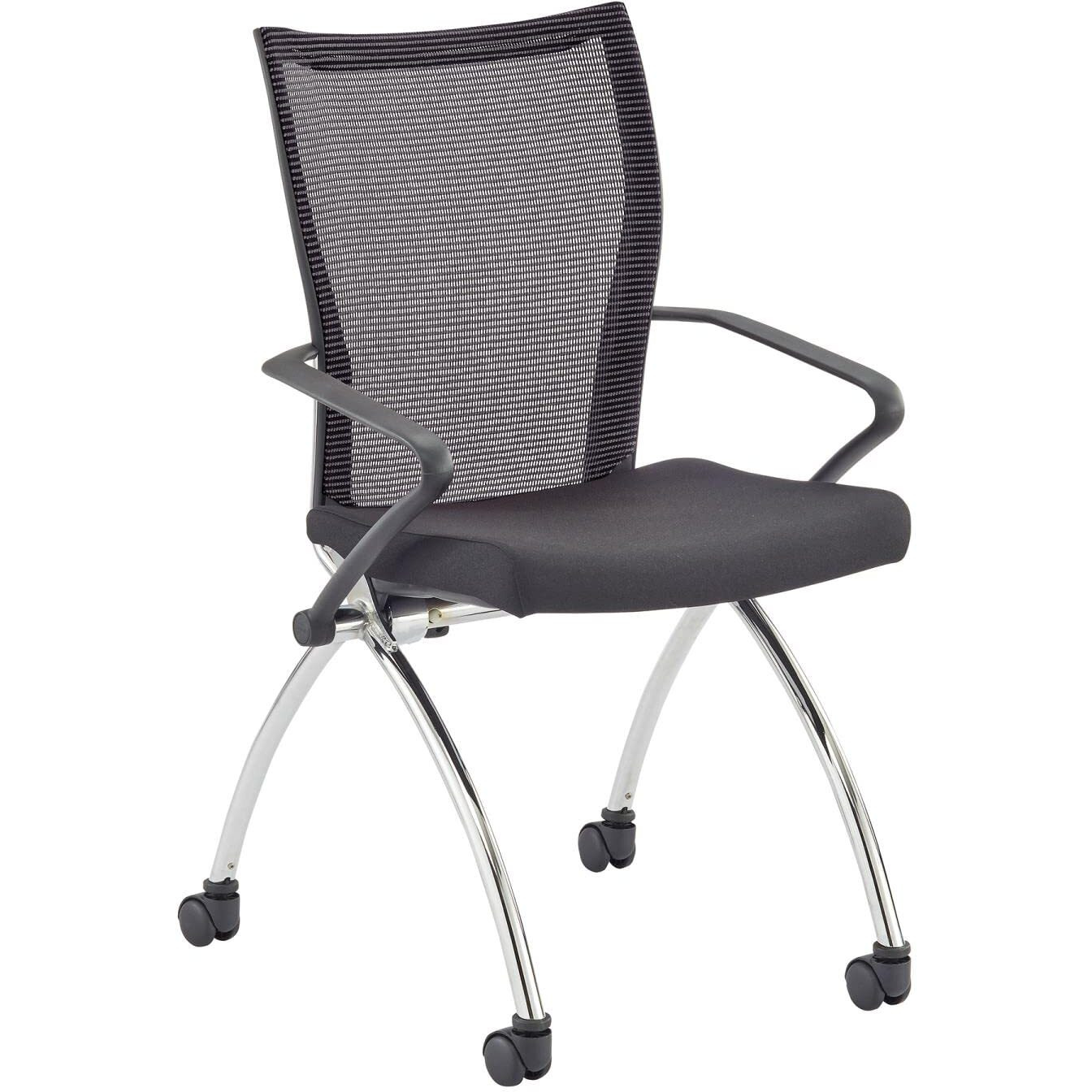 Valor Training Series High-Back Nesting Chair  Black Seat/Black Back  Silver Base  2/Carton