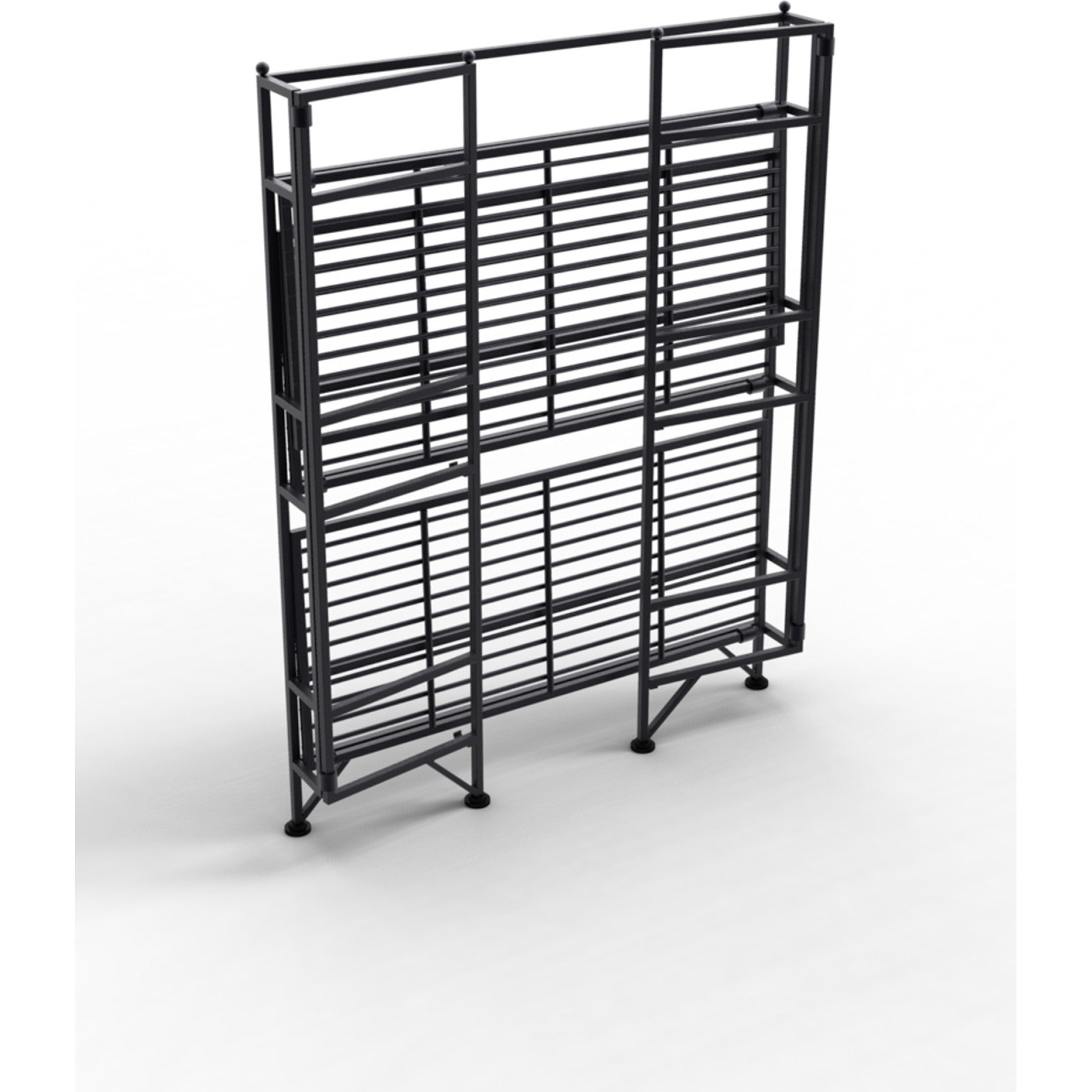 Convenience Concepts Designs2Go X-Tra Storage 3-Tier Wide Folding Metal Shelf  Black