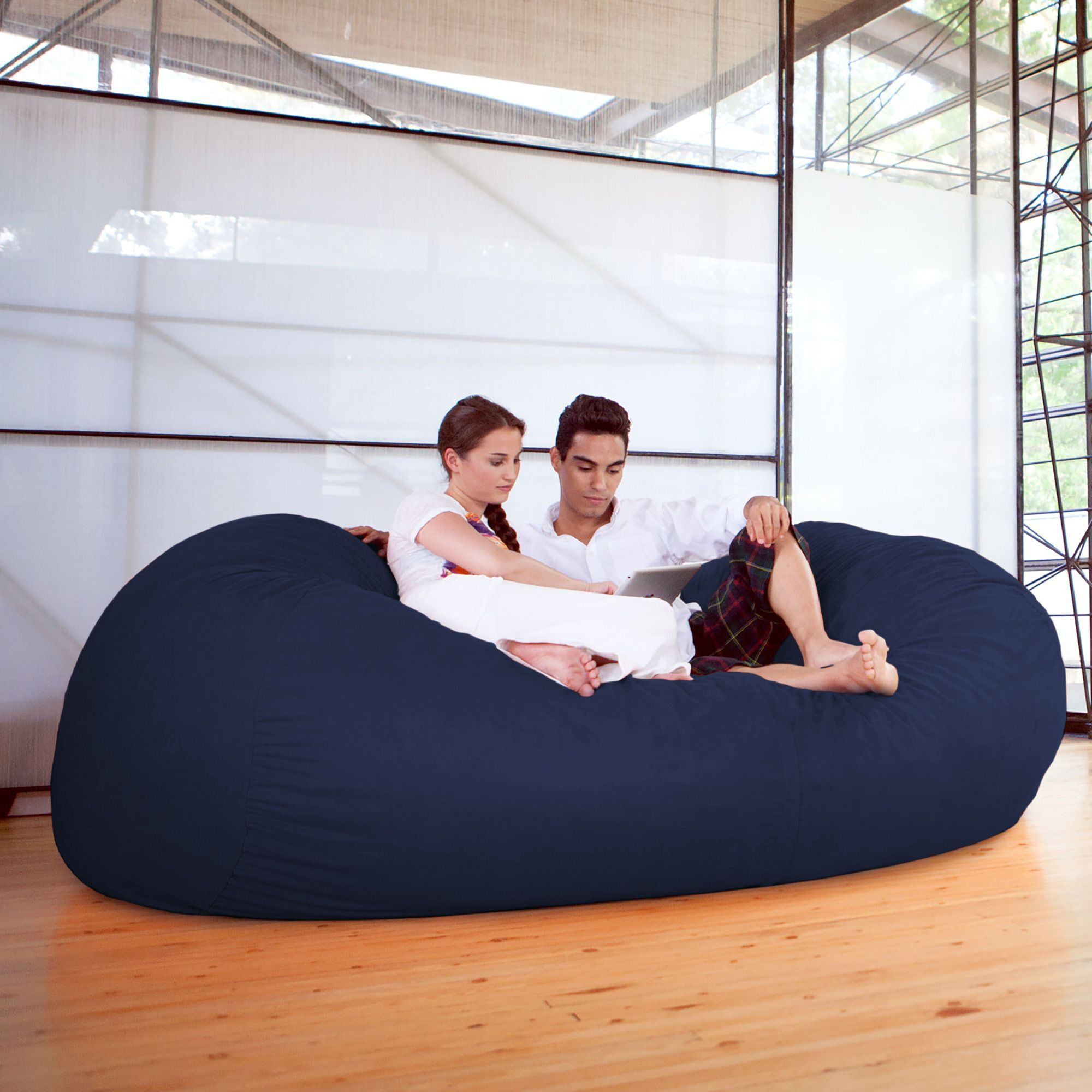 Jaxx 7 Foot Giant Bean Bag Sofa  Navy