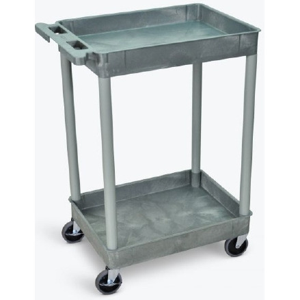 Luxor 2 Shelf Gray Tub Cart