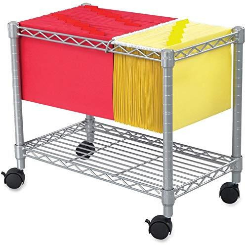 Safco 5201Gr Wire Mobile File - 1 Shelf - 300 Lb Capacity - 4 Casters - 2"" Caster Size - Steel - X 14"" Width X 24"" Depth X 20.5"" Height - Gray - 1 Each