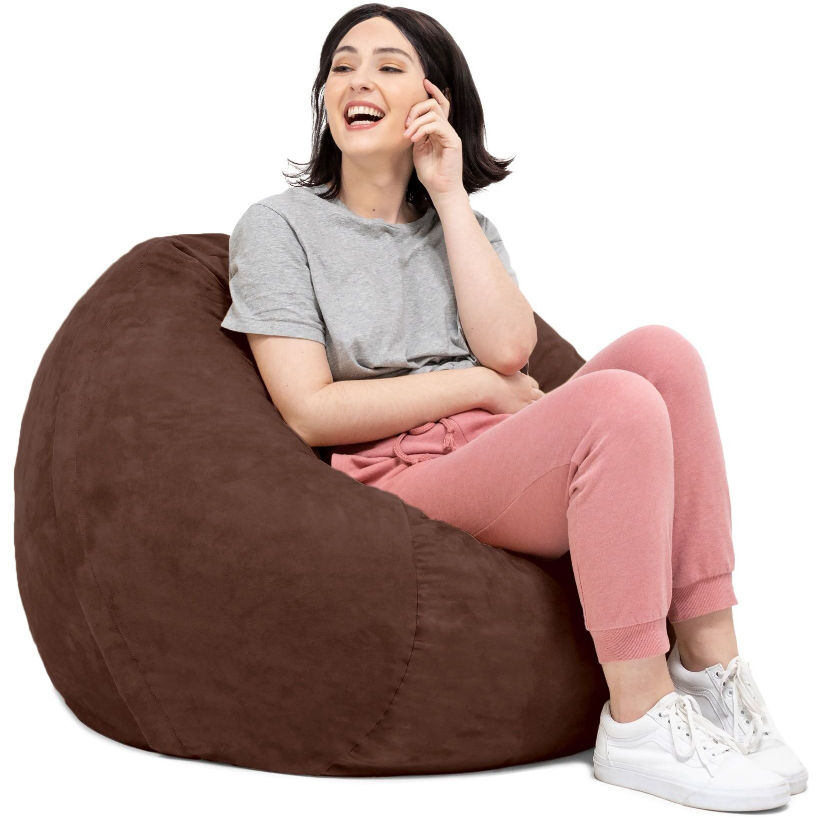 Jaxx Saxx 3 Foot Round Bean Bag W/ Removable Cover  Chocolate