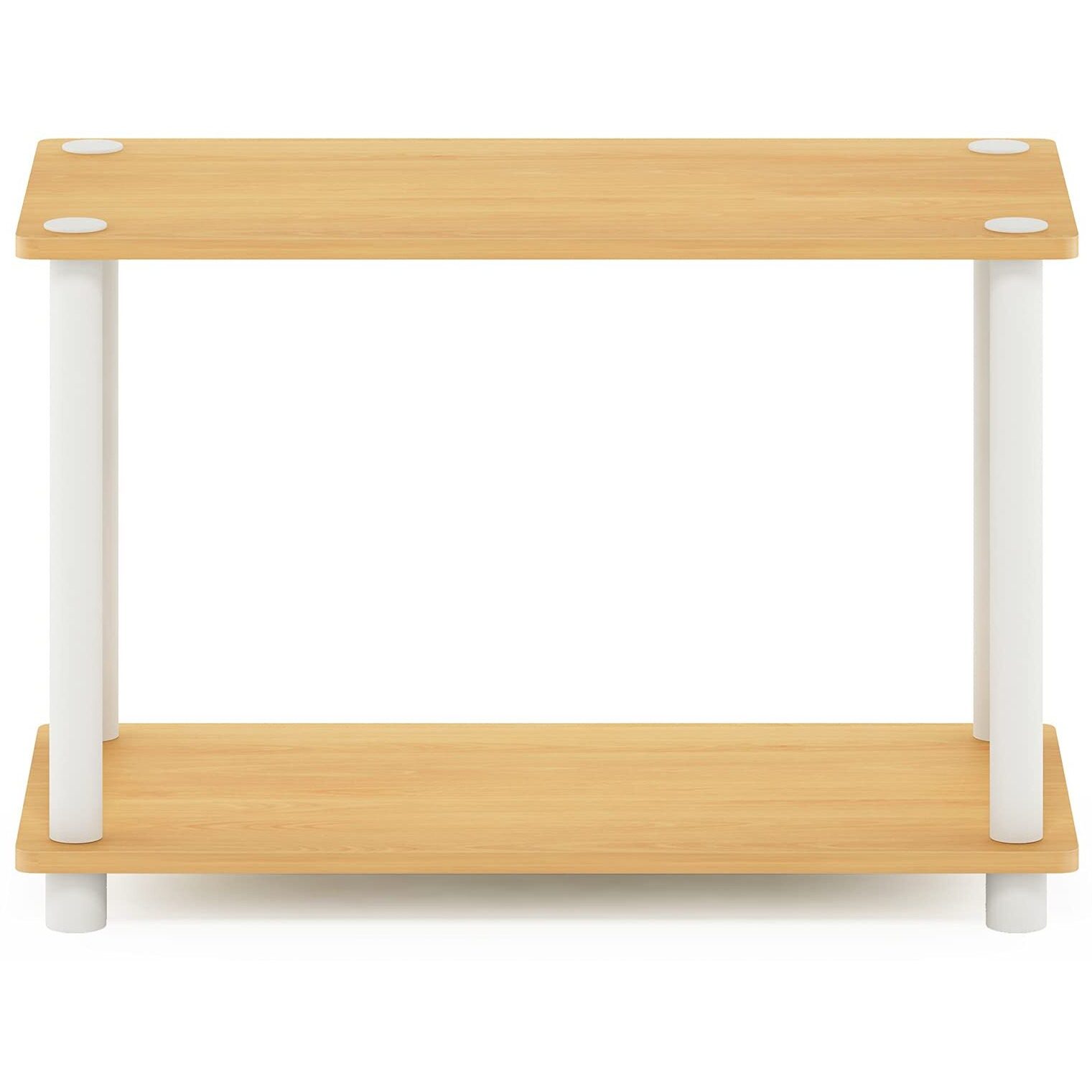 Turn-N-Tube 2-Tier No Tools Tube Shelf/End Table  Beech/White