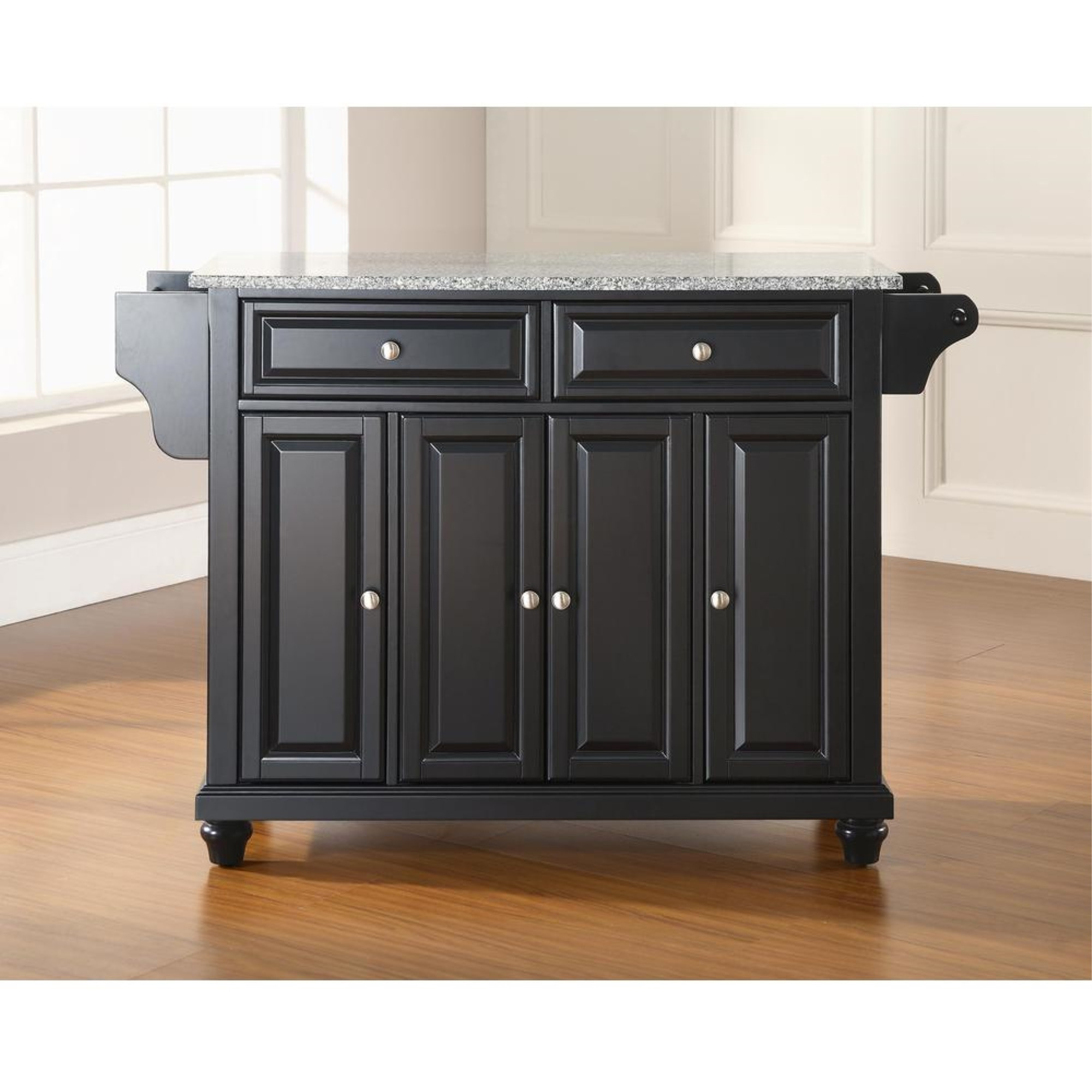 Cambridge Granite Top Full Size Kitchen Island/Cart Black/Gray