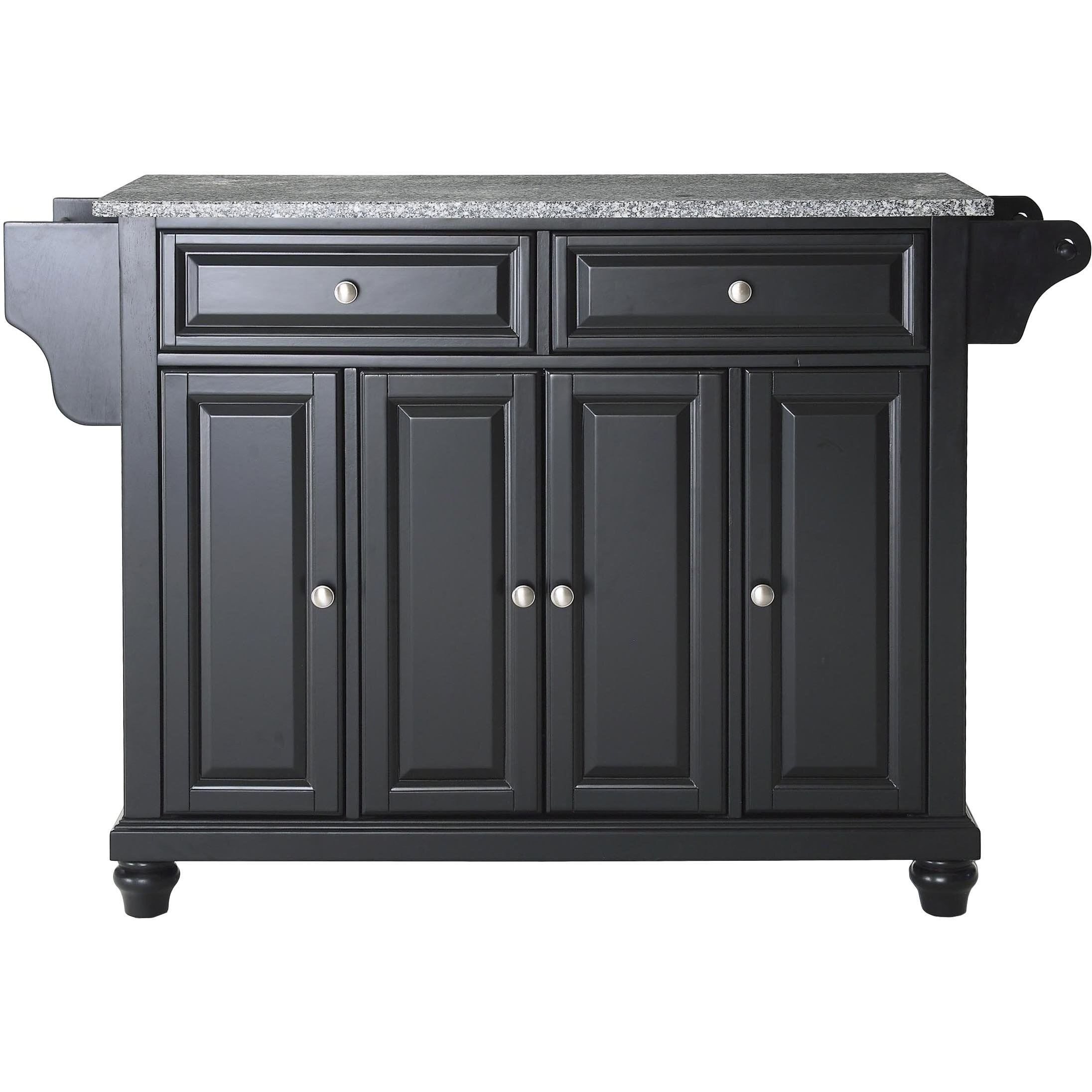 Cambridge Granite Top Full Size Kitchen Island/Cart Black/Gray