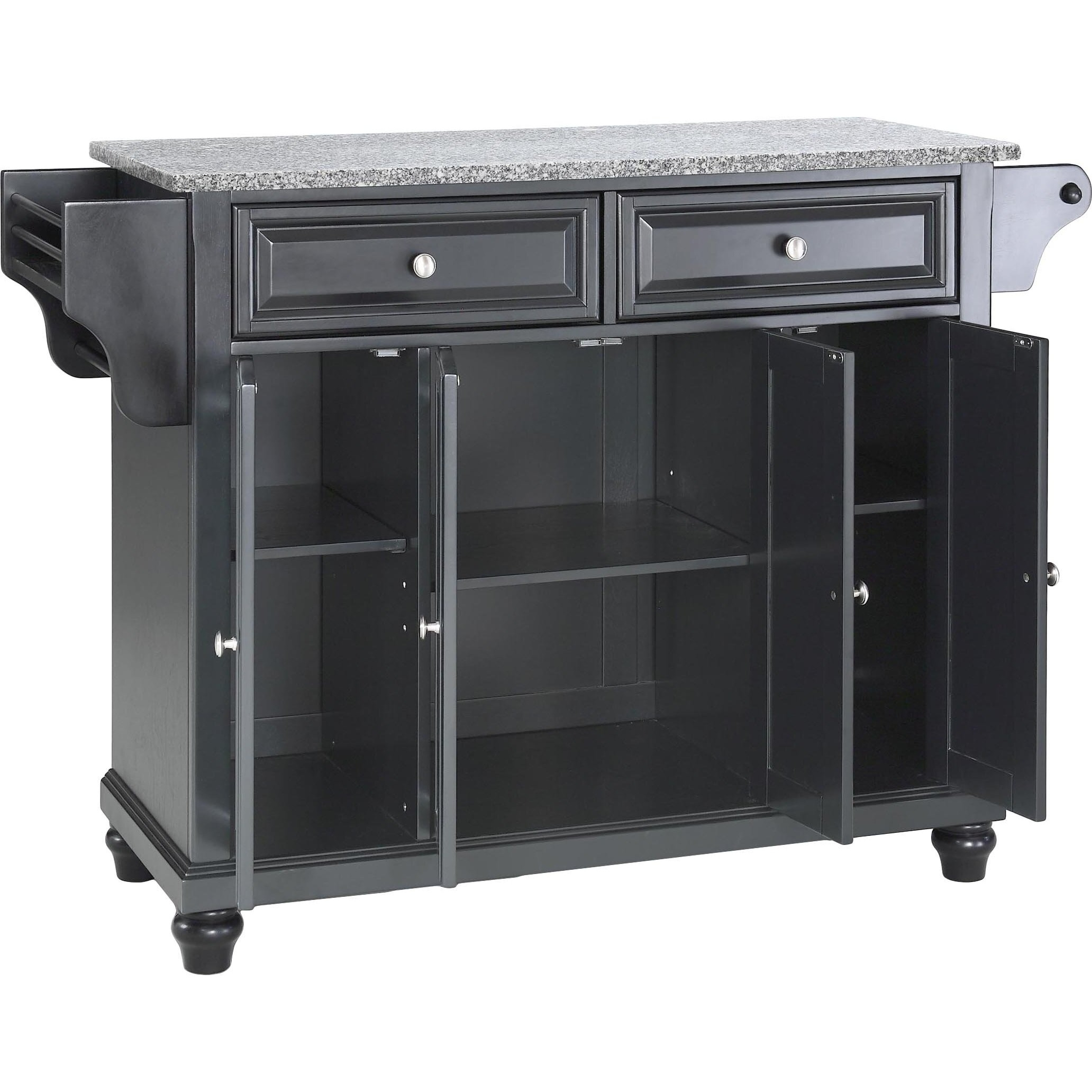 Cambridge Granite Top Full Size Kitchen Island/Cart Black/Gray