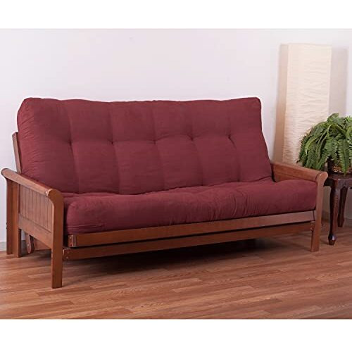 Blazing Needles Renewal 9-Inch Microsuede Full-Size Futon Mattress - Red Wine