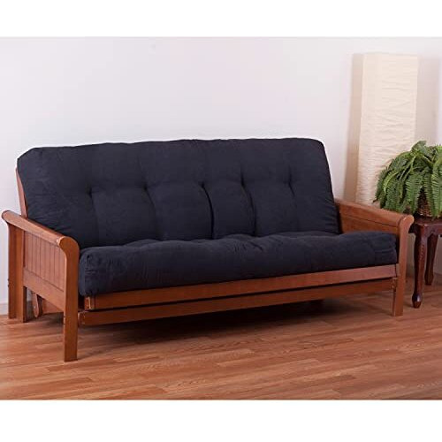 Blazing Needles Vitality 8-Inch Microsuede Full-Size Futon Mattress - Black