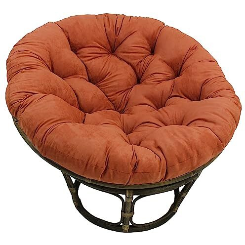 Rattan 42-Inch Papasan Chair With Micro Suede Cushion