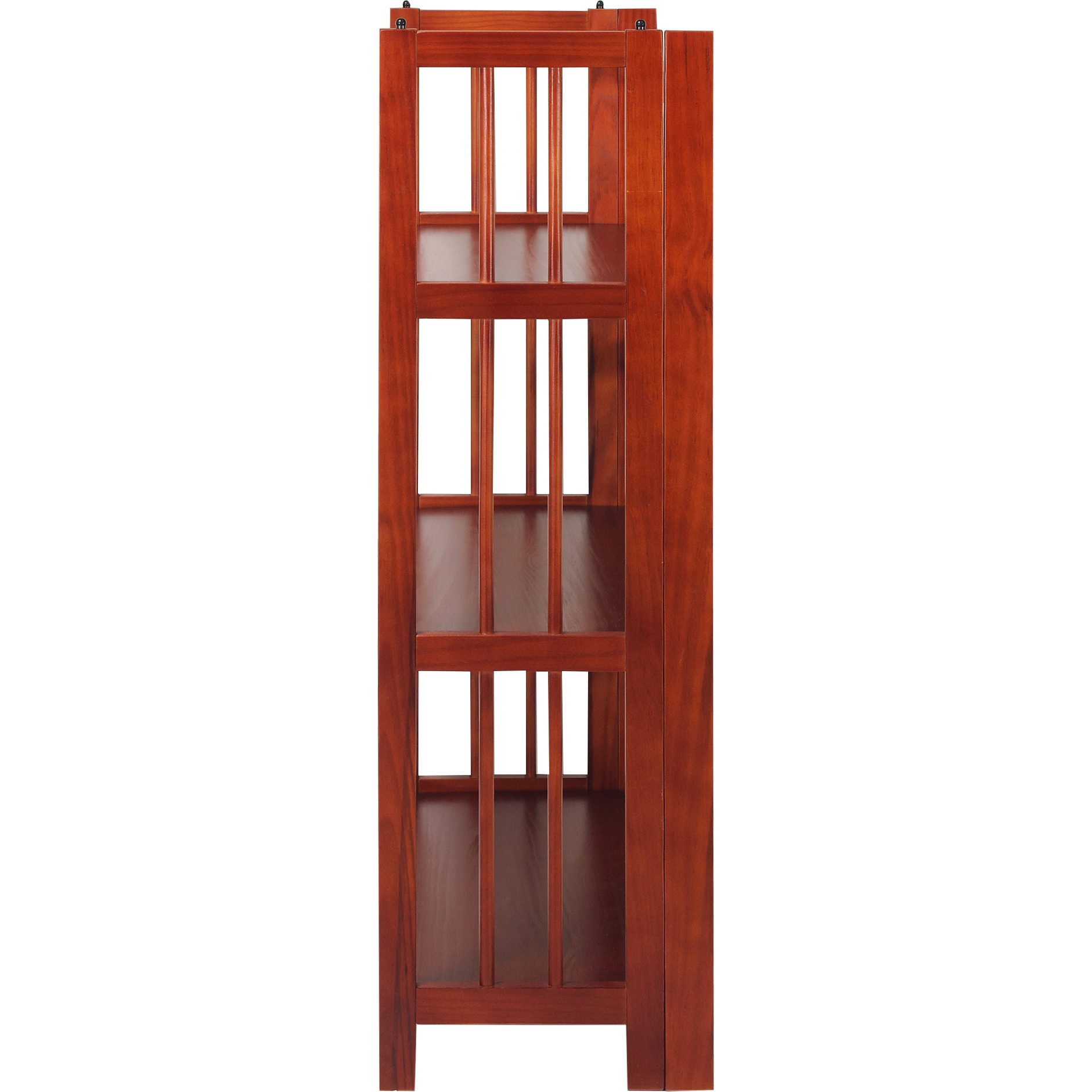 3-Shelf Folding Stackable Bookcase 27.5"" Wide-Mahogany