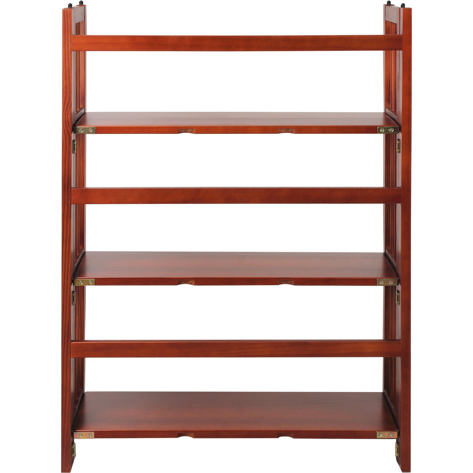 3-Shelf Folding Stackable Bookcase 27.5"" Wide-Mahogany
