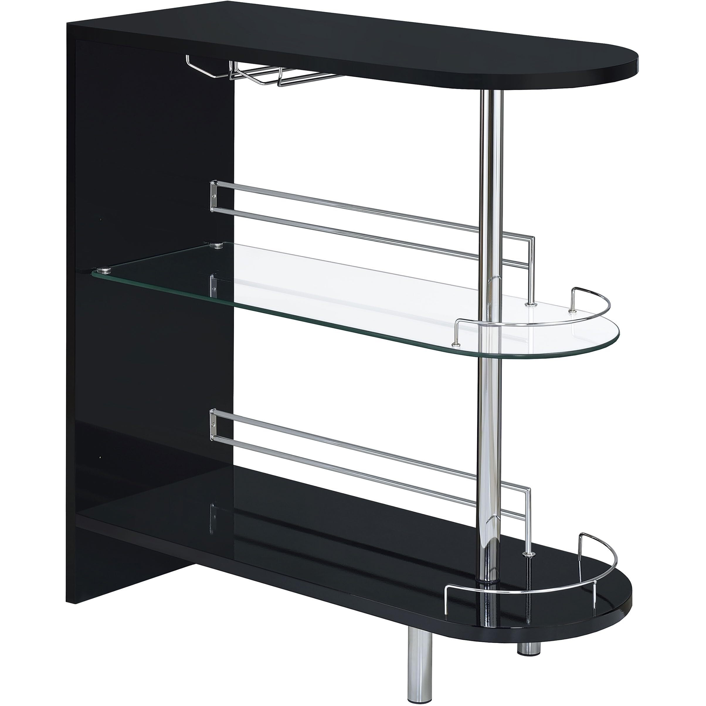 Coaster Adolfo Home Bar  Black High Gloss