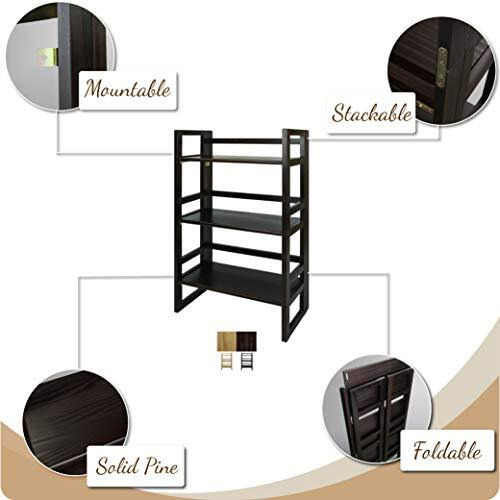 3-Shelf Folding Student Bookcase 20.75"" Wide-Natural