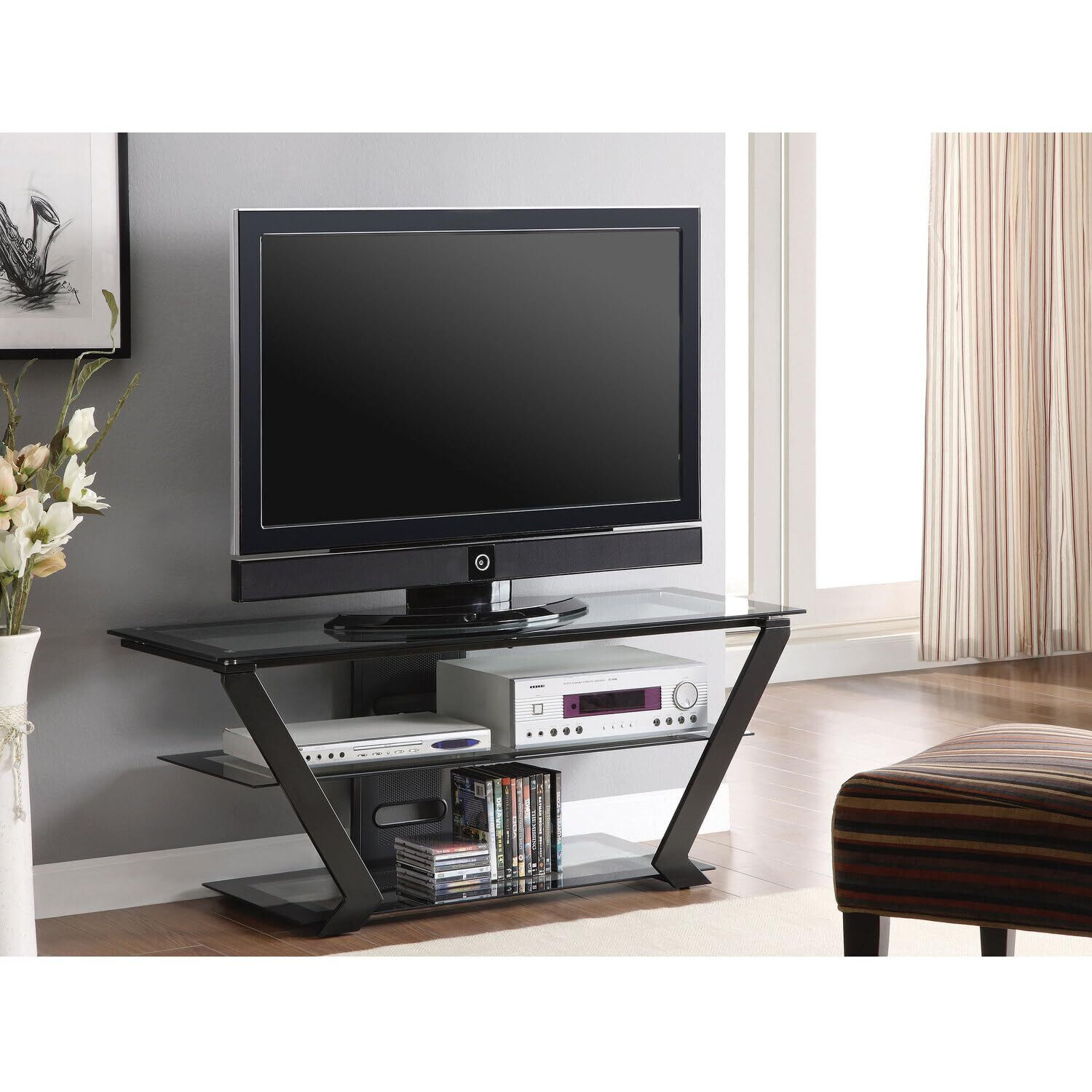 Donlyn 2-Tier Tv Console Black