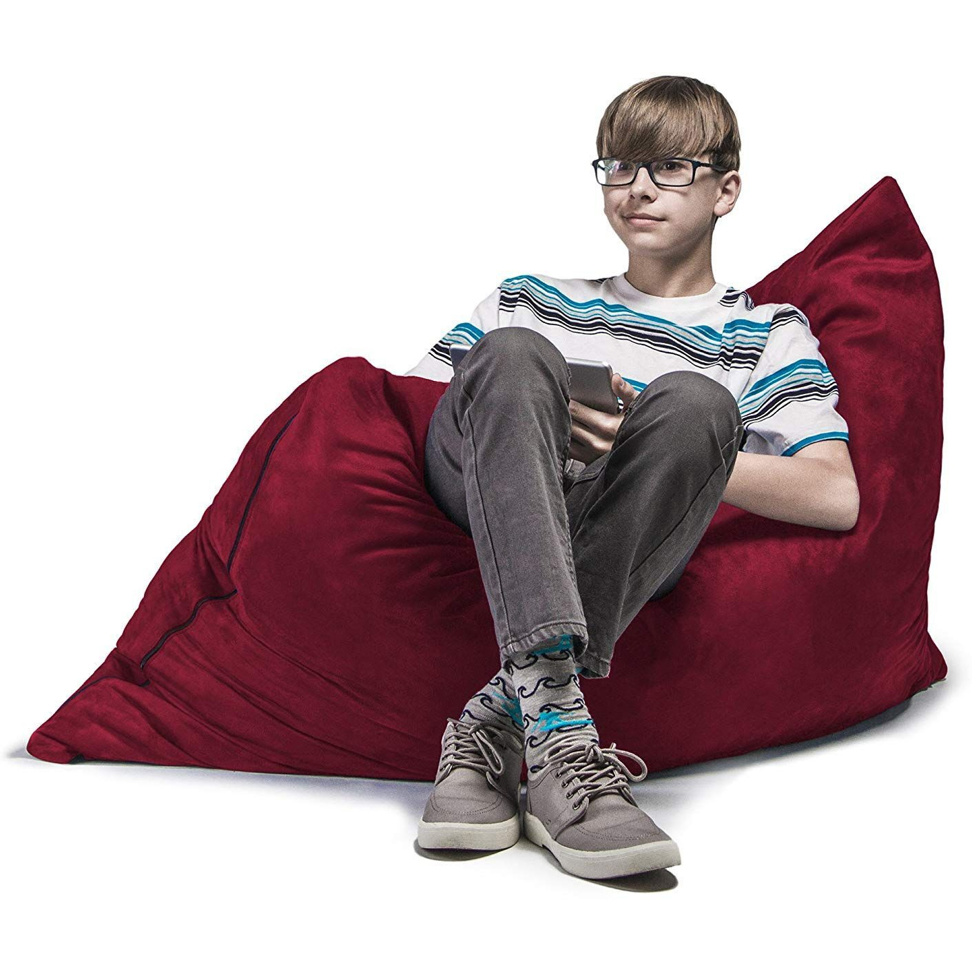 Jaxx 3.5 Ft Pillow Saxx Kids Bean Bag  Cherry