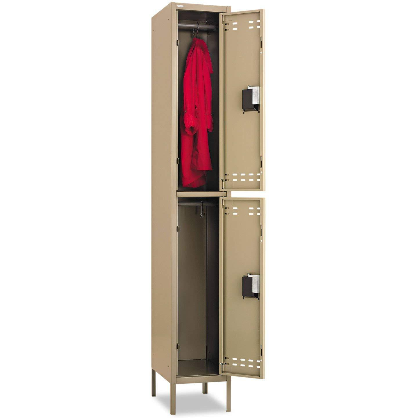 Safco Double-Tier Two-Tone 3 Column Locker With Legs - 36"" X 18"" X 78"" - 3 X Shelf(Ves) - Recessed Locking Handle - Tan - Steel