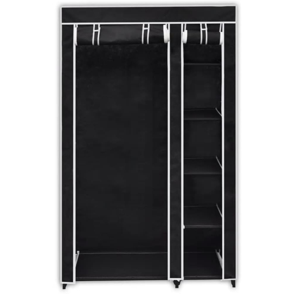 Vidaxl Folding Wardrobe Black 43"" X 18"" X 69""