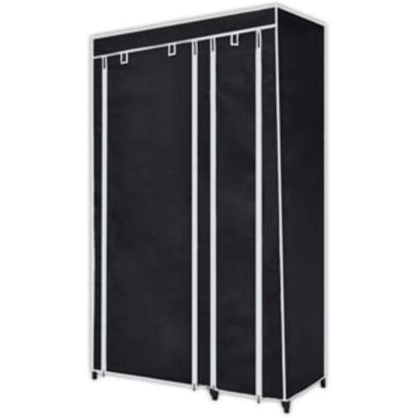 Vidaxl Folding Wardrobe Black 43"" X 18"" X 69""