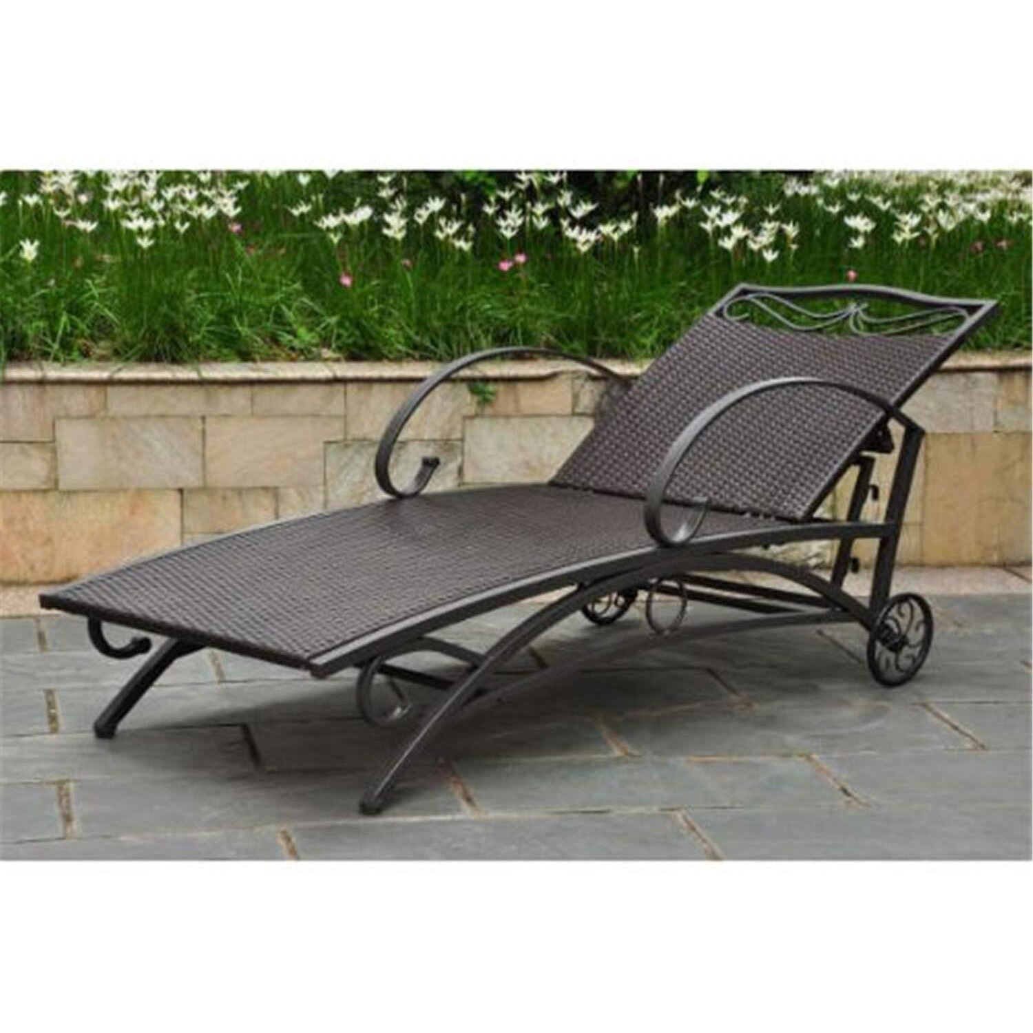 Valencia Resin Wicker/Steel Multi Position Single Chaise Lounge