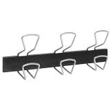 Alba Pmpro3M Modern Wall & Door Mounted Coat Hanger In Black With 3 Silver Wire Hooks