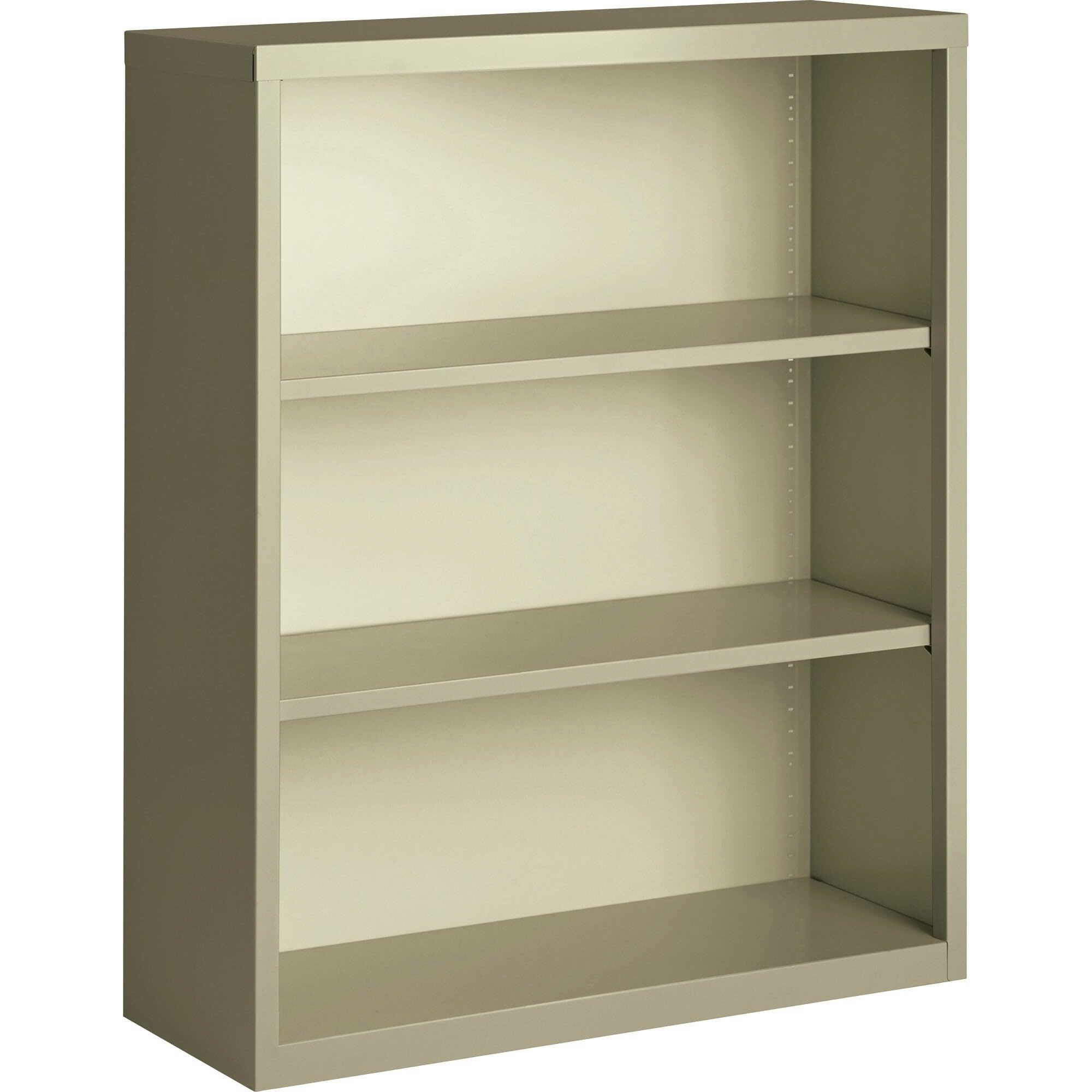 Lorell Fortress Series Bookcases - 34.5"" X 13"" X 42"" - 3 X Shelf(Ves) - Putty - Powder Coated - Steel - Recycled