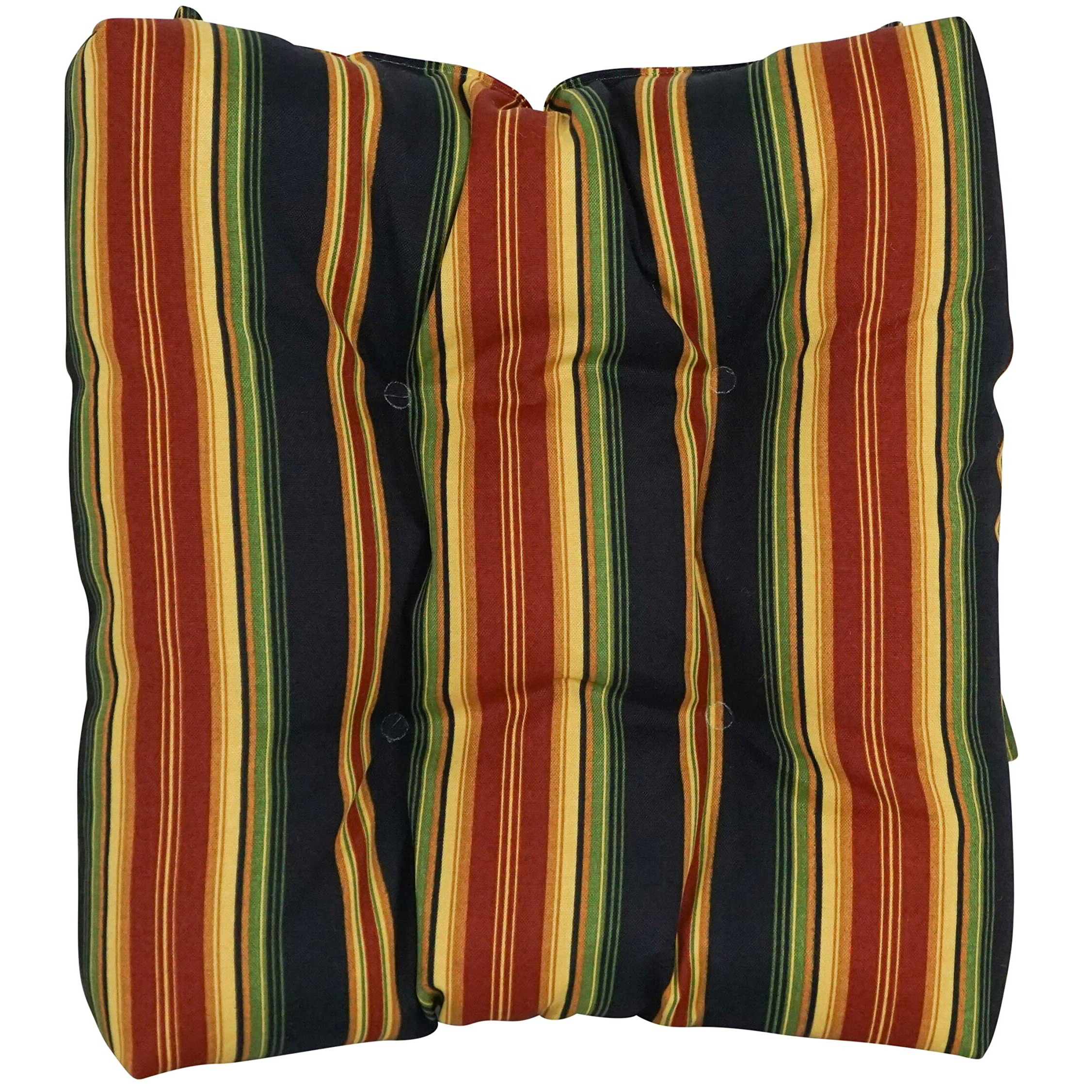 16-Inch Spun Polyester Patterned Outdoor Square Tufted Chair Cushions (Set Of 2) 916X16Sq-T-2Ch-Reo-31