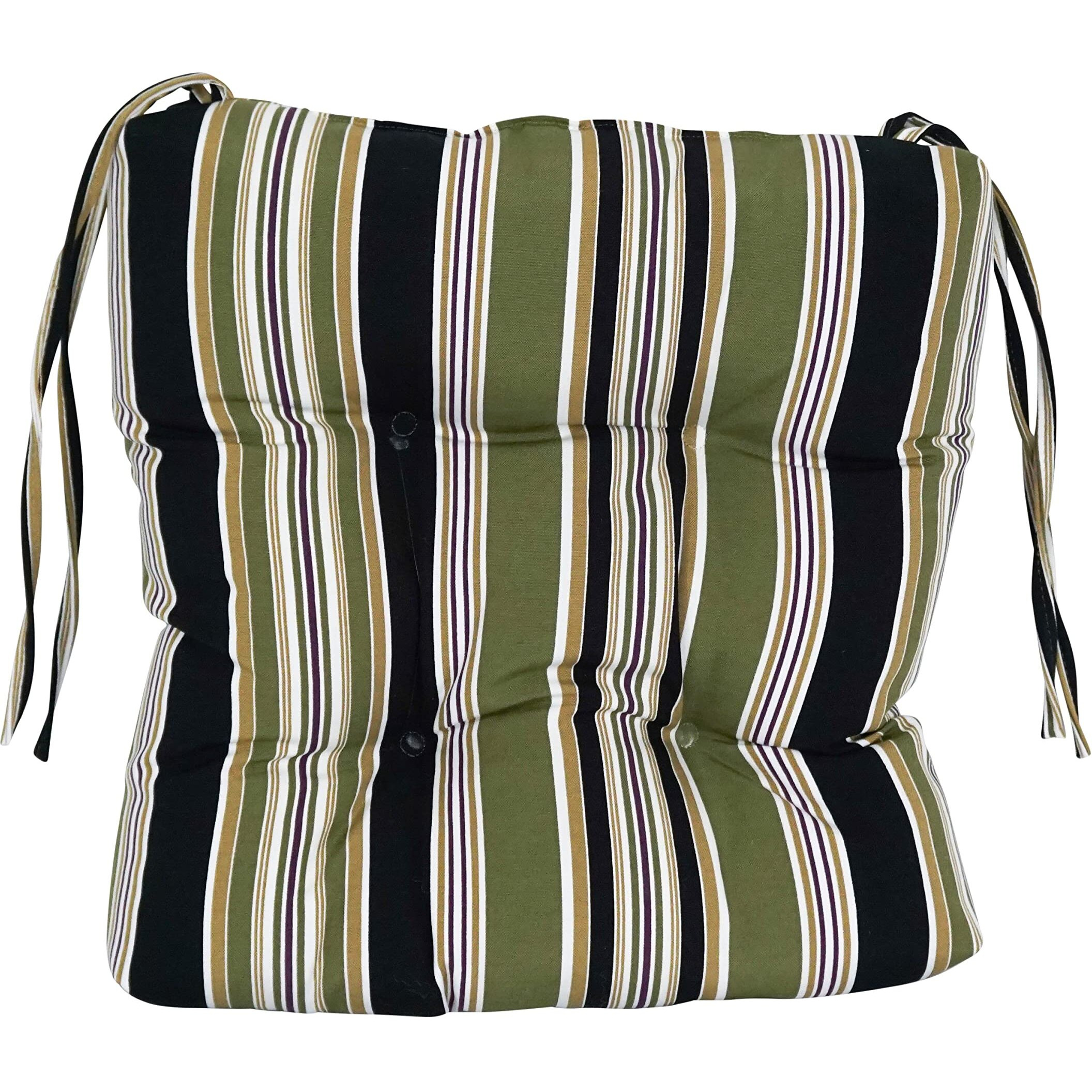 16-Inch Spun Polyester Patterned Outdoor Square Tufted Chair Cushions (Set Of 2) 916X16Sq-T-2Ch-Reo-13