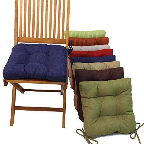 16-Inch Spun Polyester Solid Outdoor Square Tufted Chair Cushions (Set Of 4) 916X16Sq-T-4Ch-Reo-Sol-05