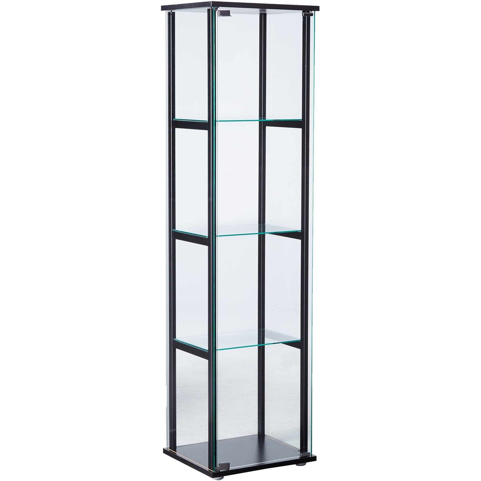 Cyclamen 4-Shelf Glass Curio Cabinet Black And Clear